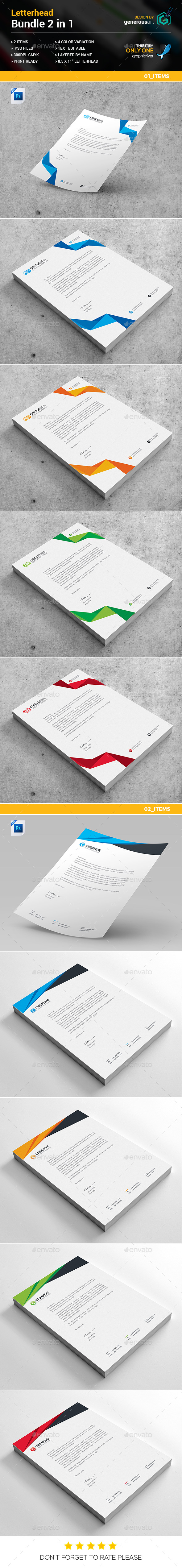 Letterhead Bundle 2 in 1 - Stationery Print Templates