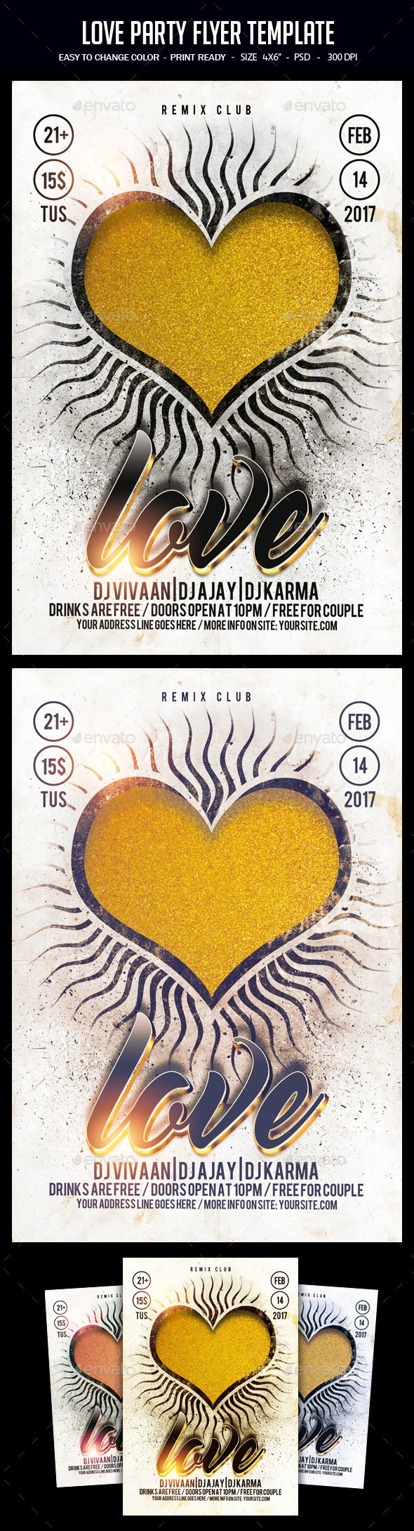 Love Party Flyer Template - Clubs & Parties Events