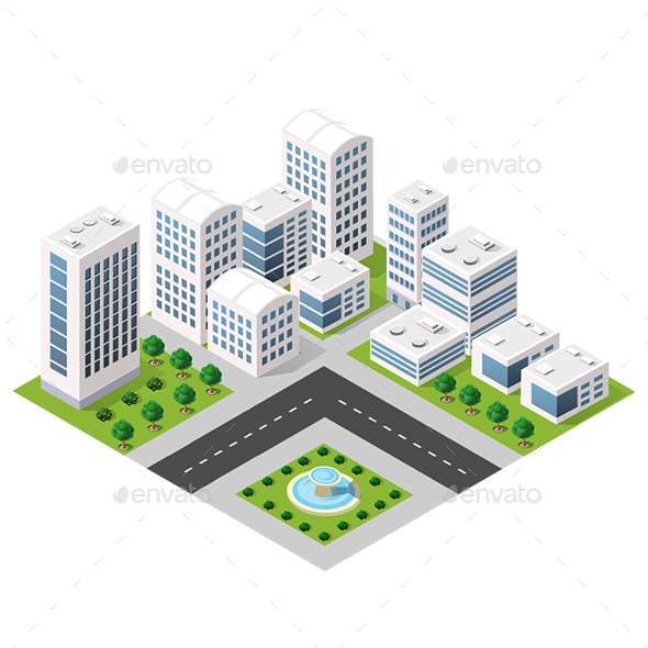 Dimensional View of the City - Buildings Objects