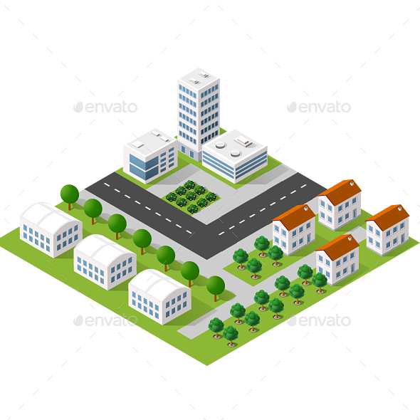 Megapolis 3d Isometric - Buildings Objects