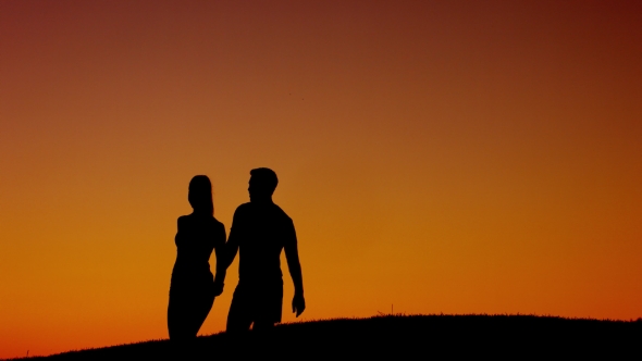 Guy And Girl Holding Hands, Stock Footage 