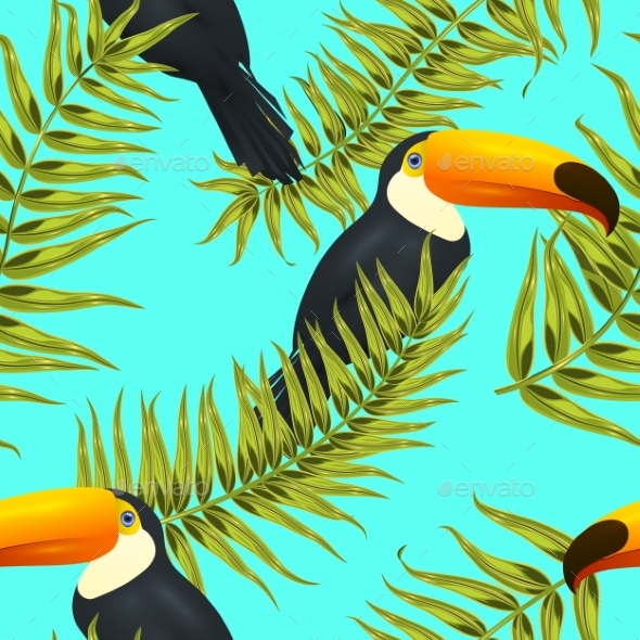 Seamless Tropical Pattern - Backgrounds Decorative