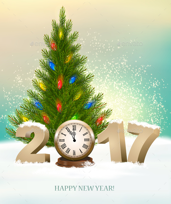 Happy New Year 2017! New Year Design Template Vector - New Year Seasons/Holidays