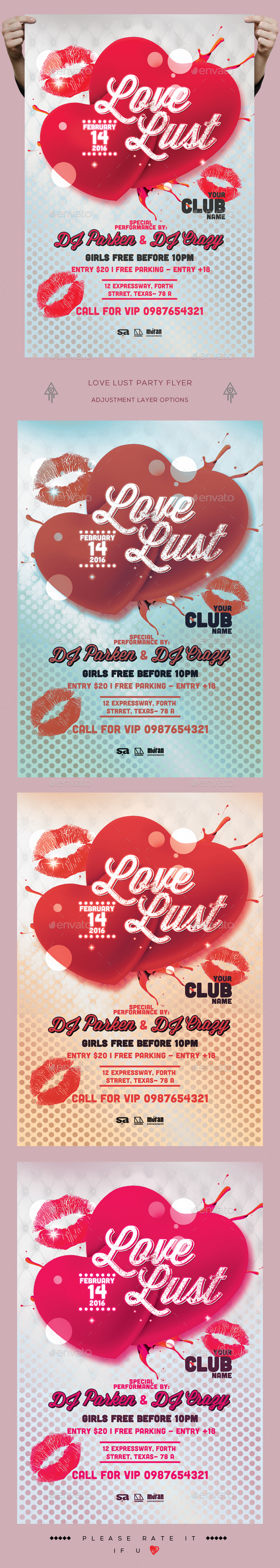 Love Lust Party Flyer - Clubs & Parties Events