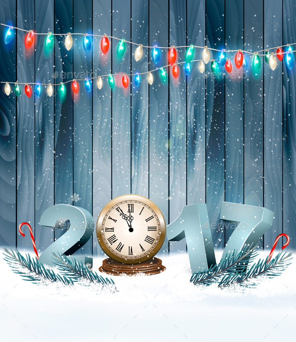 Happy New Year 2017! New Year Design Template Vector - New Year Seasons/Holidays