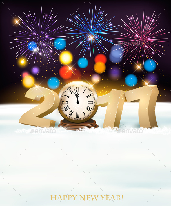 Happy New Year 2017! New Year Design Template Vector - New Year Seasons/Holidays