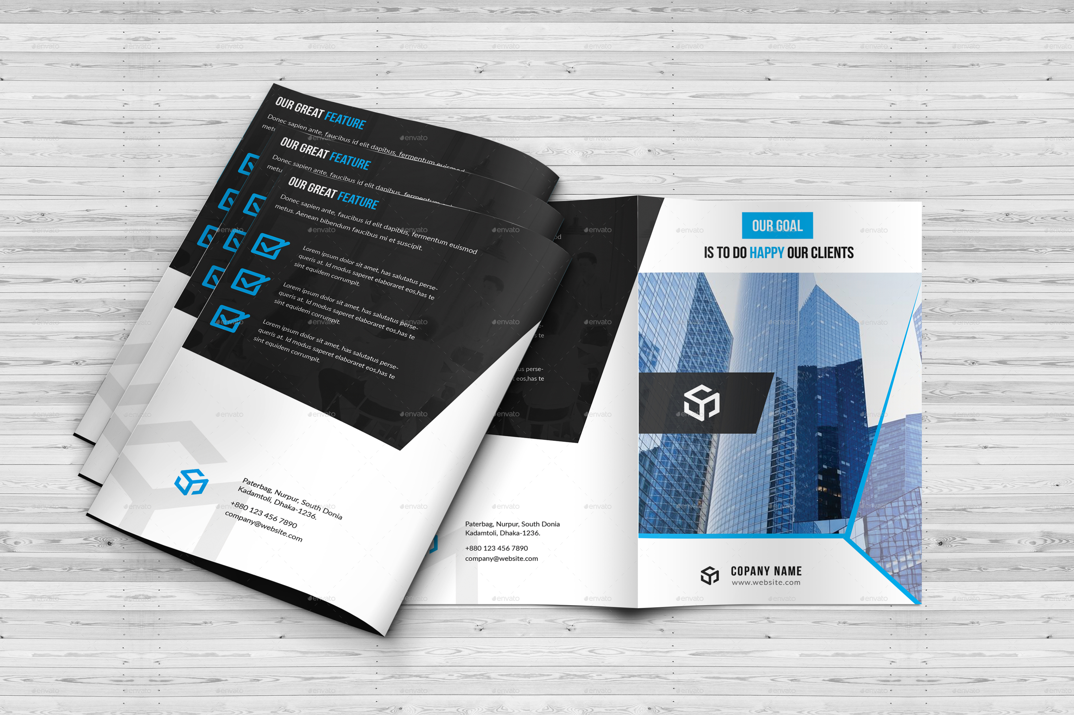 Business Bi-Fold Brochure Template, Print Templates | GraphicRiver