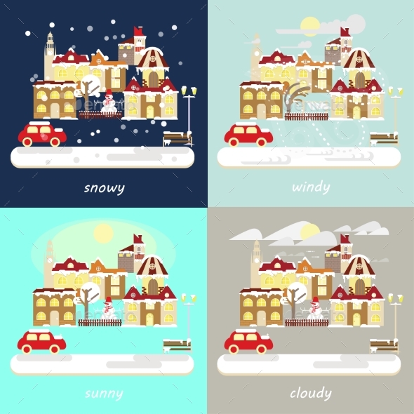 Types of Different Winter Weather - Buildings Objects