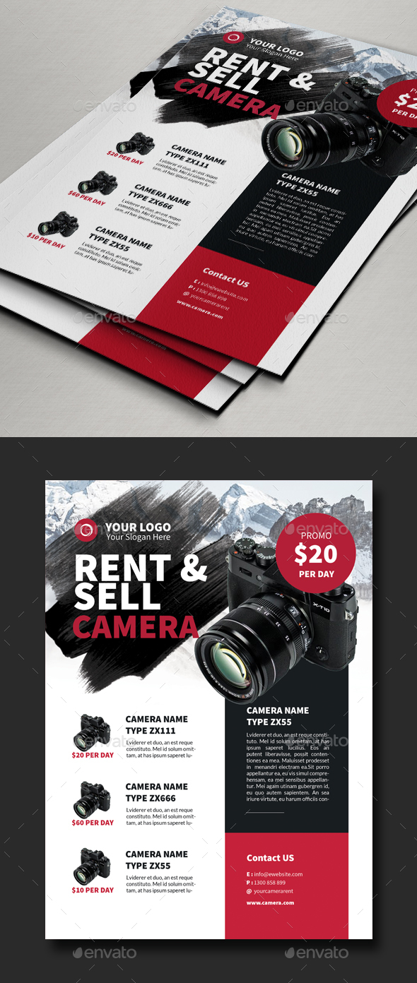 Rent & Sell Camera Flyer Template - Commerce Flyers