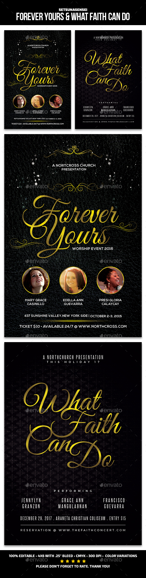 Forever Yours and What Faith Can Do Church Flyers - Church Flyers