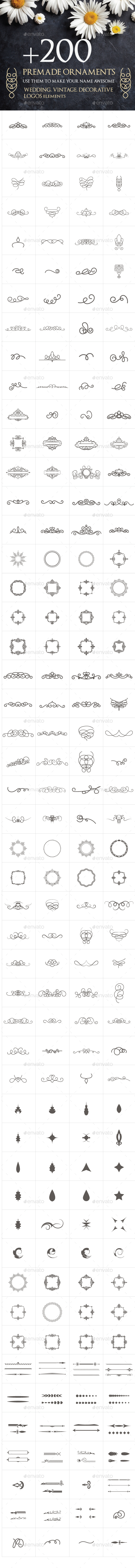 Wedding Design Logo, Vintage and Decorative Designs - Badges & Stickers Web Elements