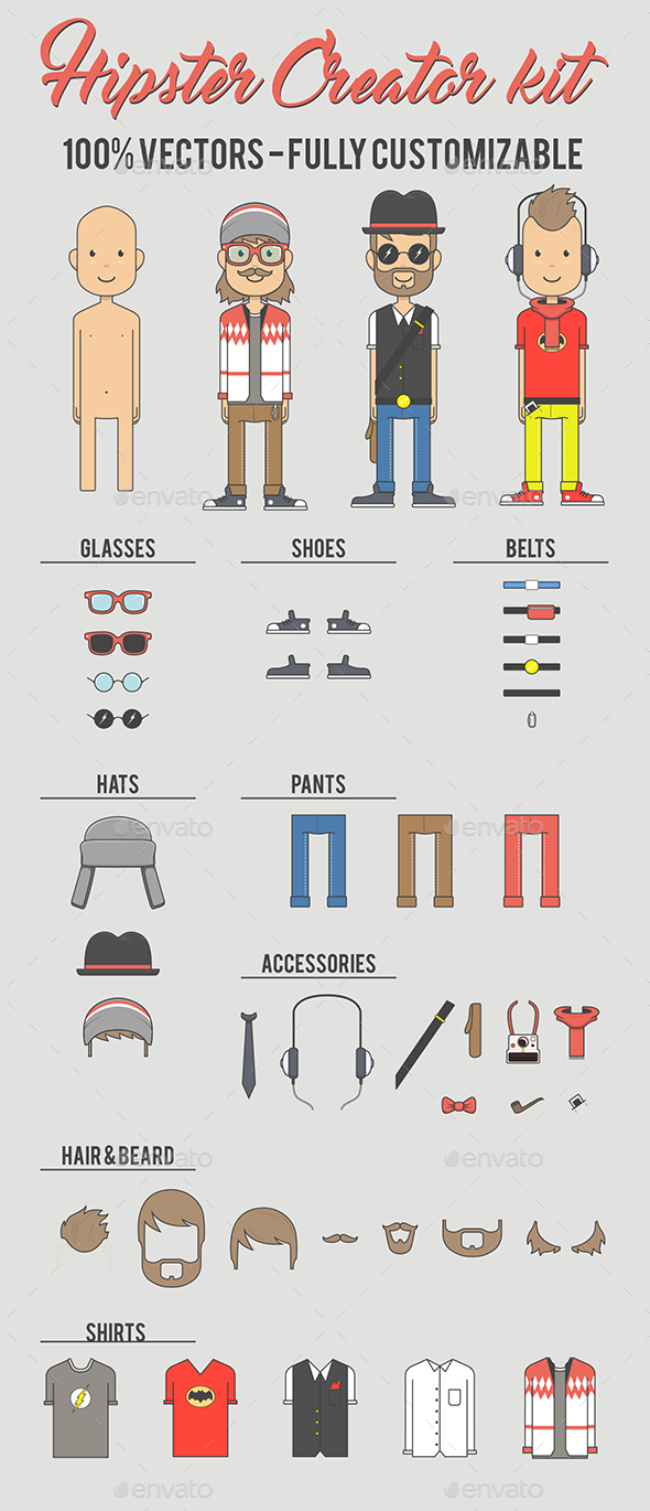 Hipster Creator Kit - People Characters