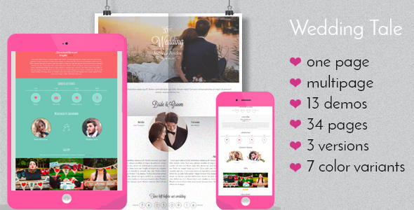 Special Wedding Tale - Responsive HTML Template