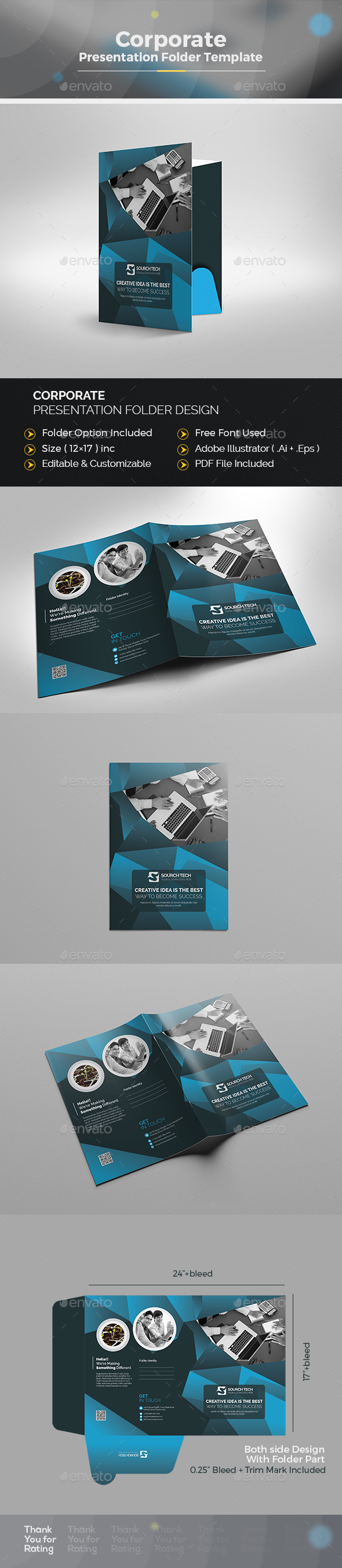 Presentation Folder Template - Stationery Print Templates