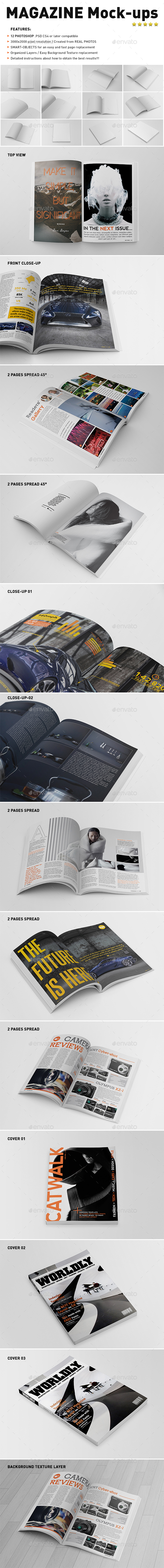 Photorealistic Magazine Mock-Ups - Magazines Print