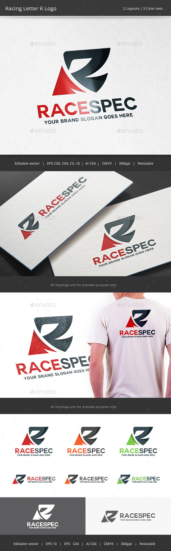 Racing Letter R Logo - Letters Logo Templates