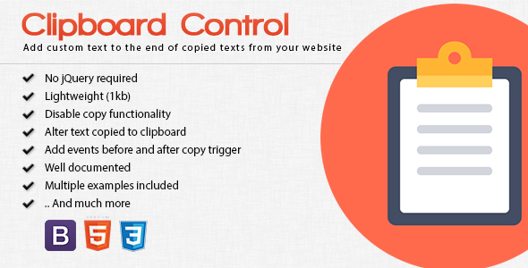 Clipboard Control - CodeCanyon 19265897