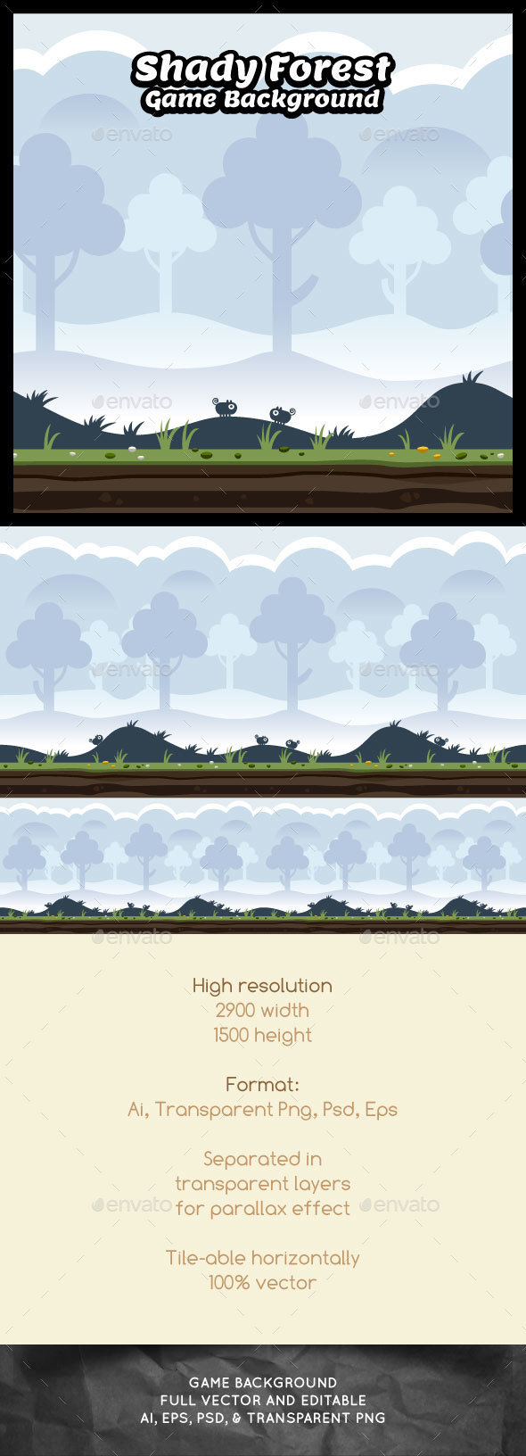 Shady Forest Game Background - Backgrounds Game Assets