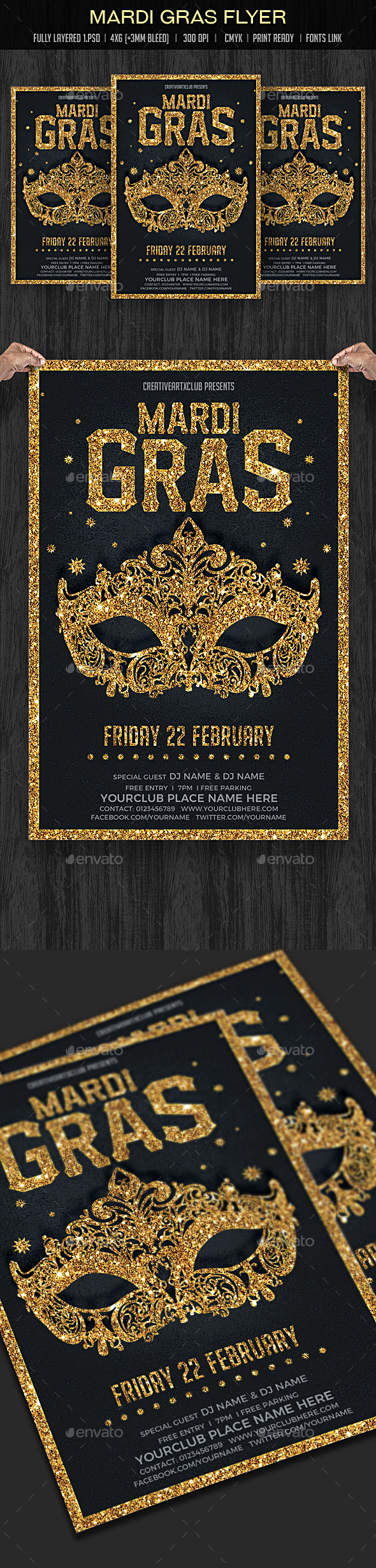 Mardi Gras Flyer - Events Flyers