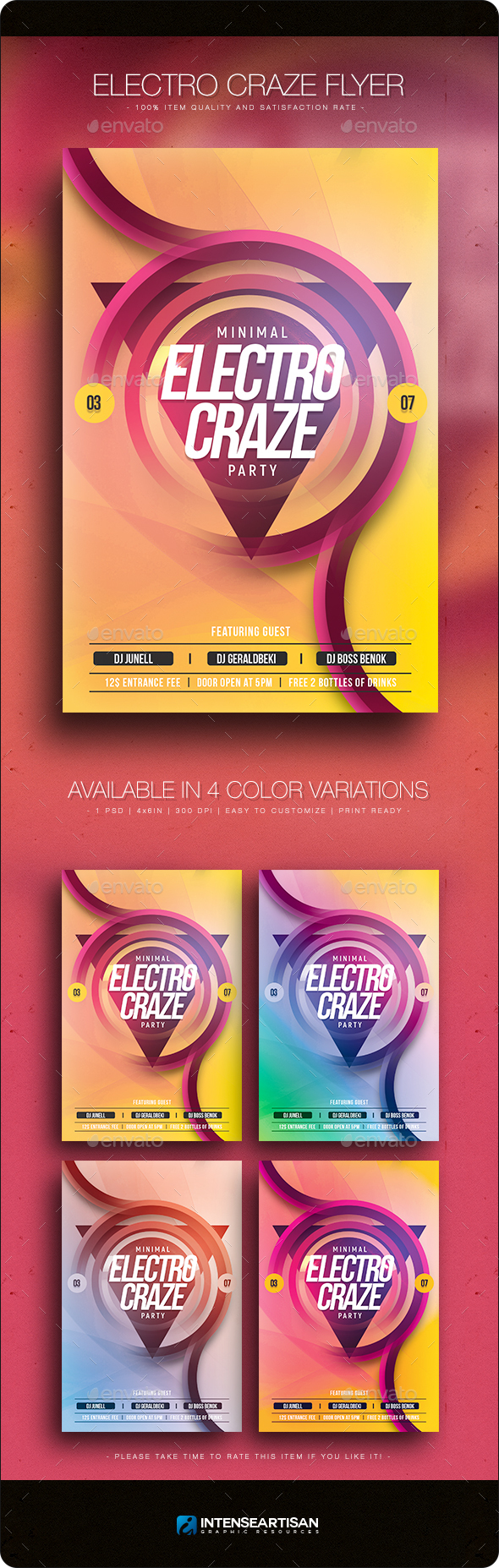 Electro Craze - Flyer Template - Clubs & Parties Events