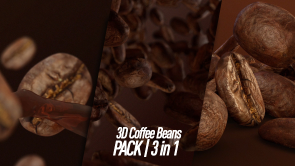 3D Coffee Beans Pack 3 in 1