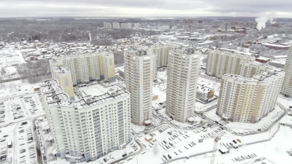 Aerial View of Multi-storey Houses District