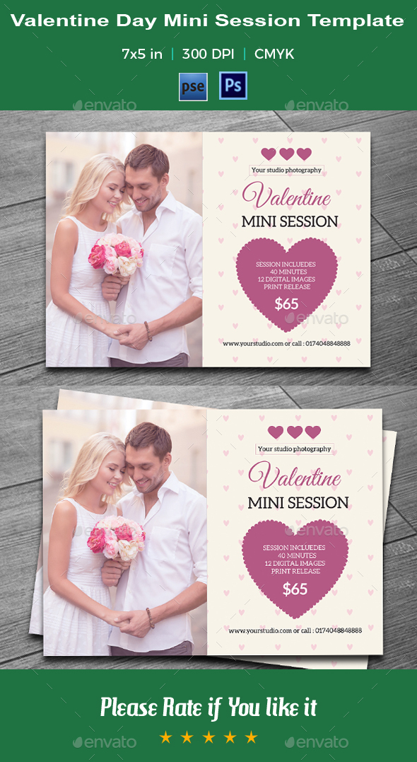 Valentine Day Mini Session Card-V07 - Events Flyers