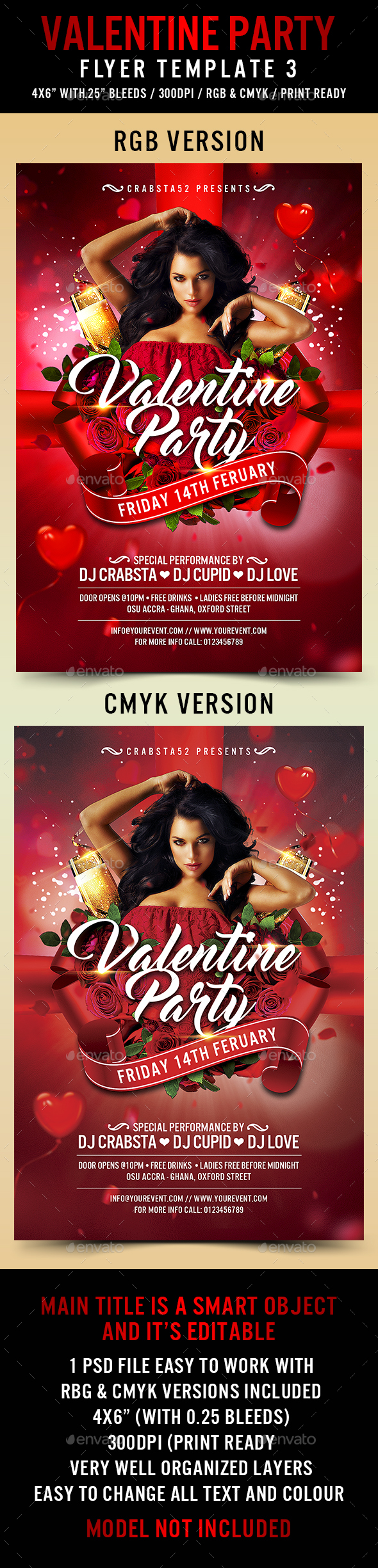 Valentine Party Flyer Template 3 - Events Flyers