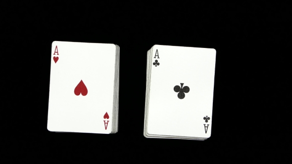 Playing Cards Being Shuffle, on a Black Surface By Magician alt