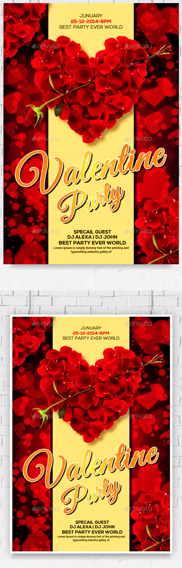 Valentines Flyer - Clubs & Parties Events
