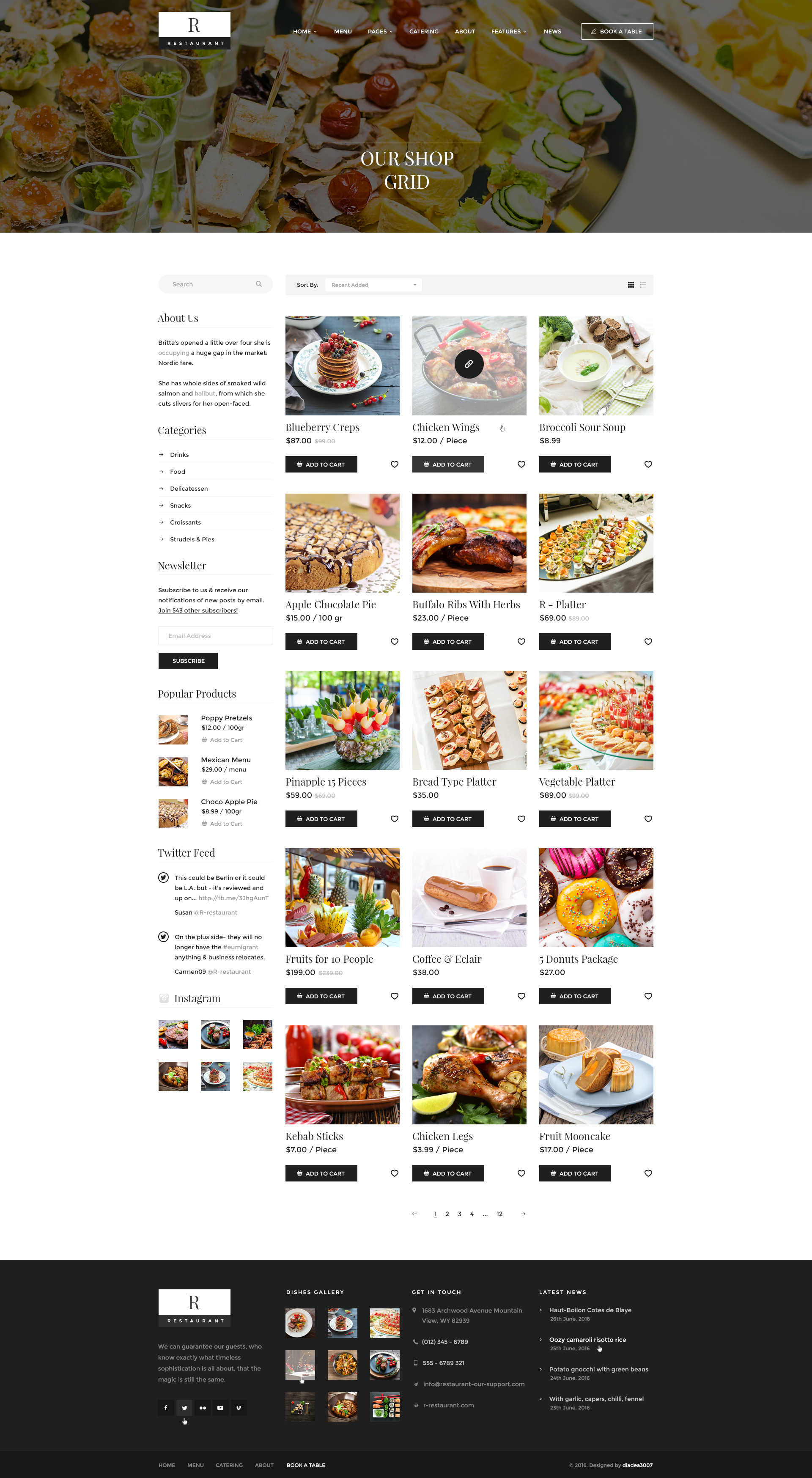 R Restaurant - Luxury, Barbecue, Cafe, Pastry, Winery & Sushi PSD ...