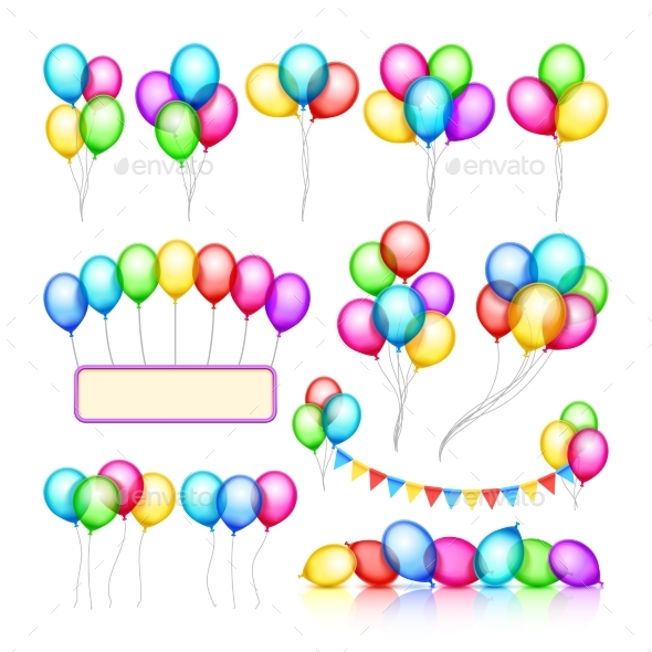 Glossy Celebration Party Balloon Groups - Decorative Symbols Decorative