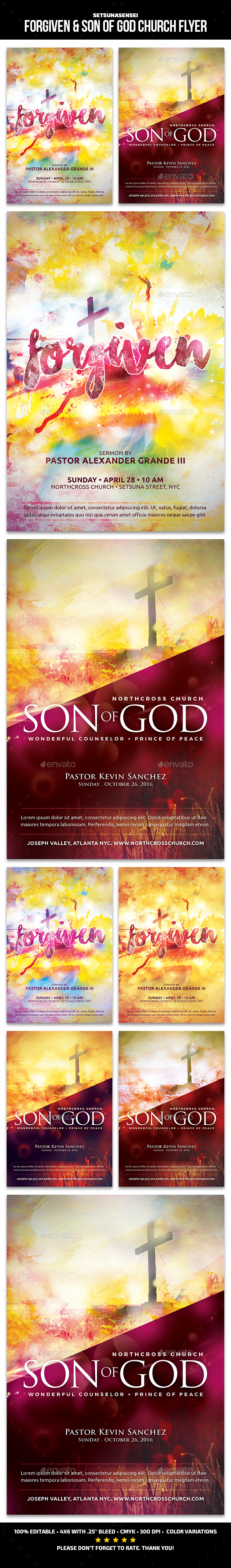 Forgiven & Son of God Church Flyer - Church Flyers