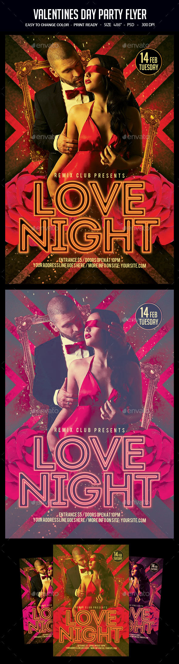 Valentines Day Flyer - Clubs & Parties Events