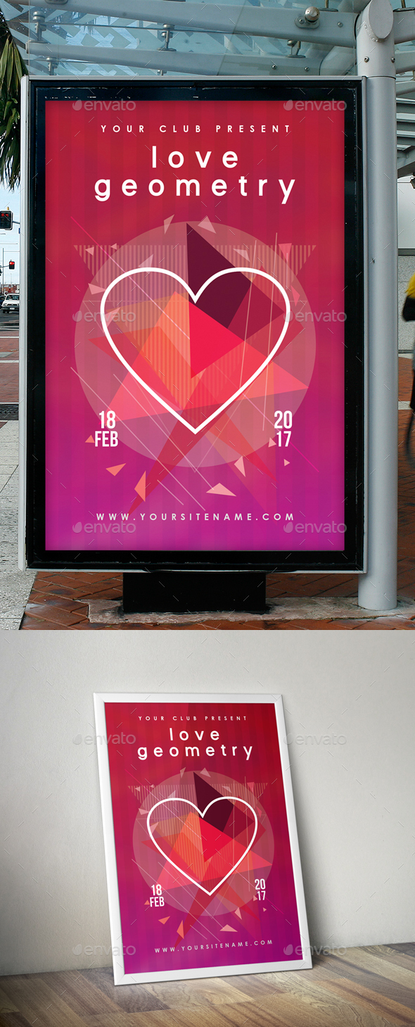 Love Geometry Modern Club Poster - Clubs & Parties Events