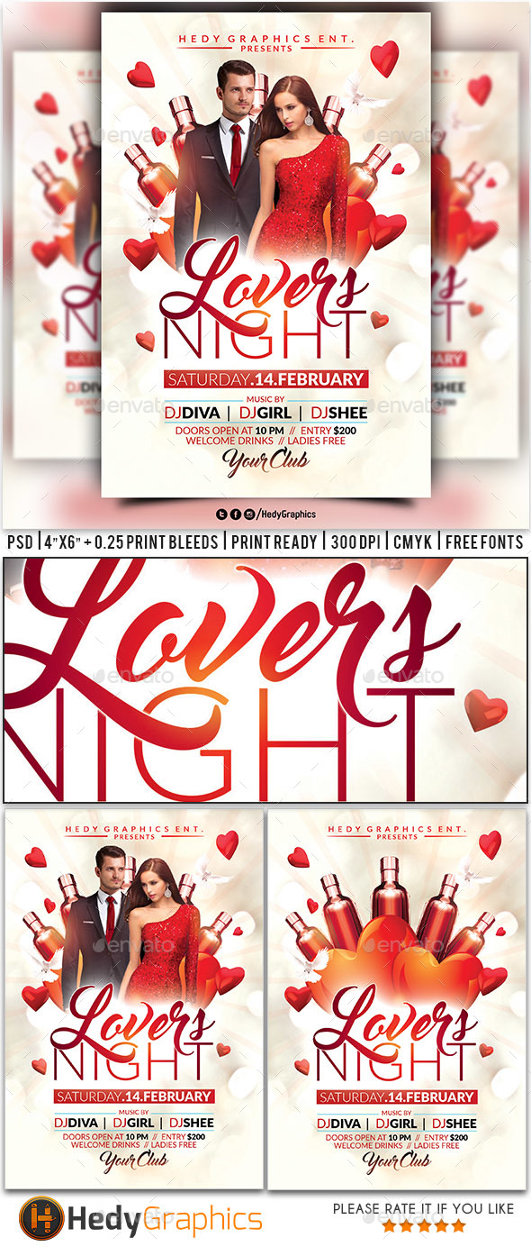 Lovers Night Flyer - Clubs & Parties Events