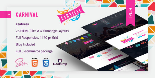 Extraordinary Carnival - Material Event HTML5 Template
