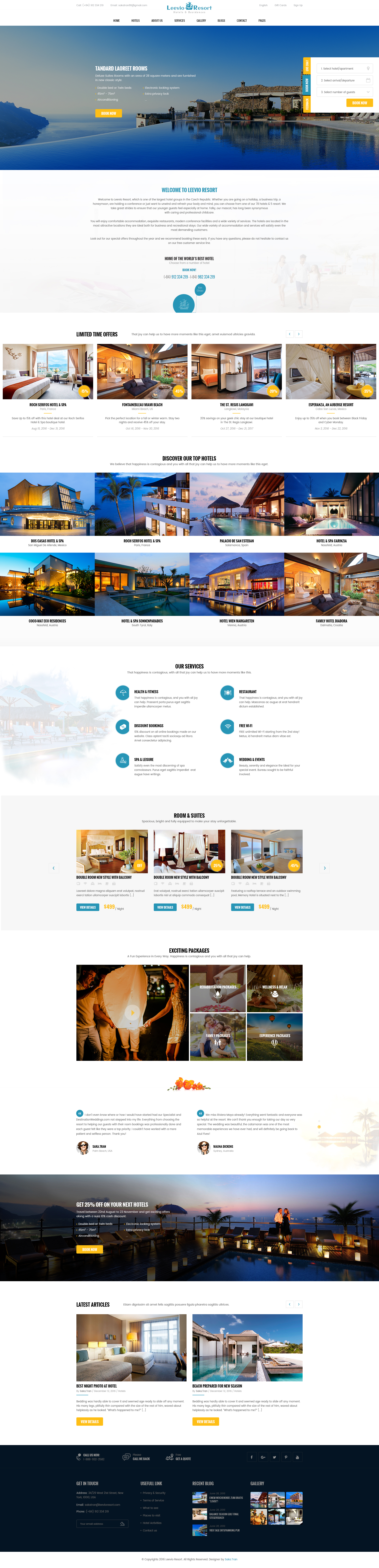 Leevio & Resort, Hotel, Travel PSD Template by Saka88 | ThemeForest