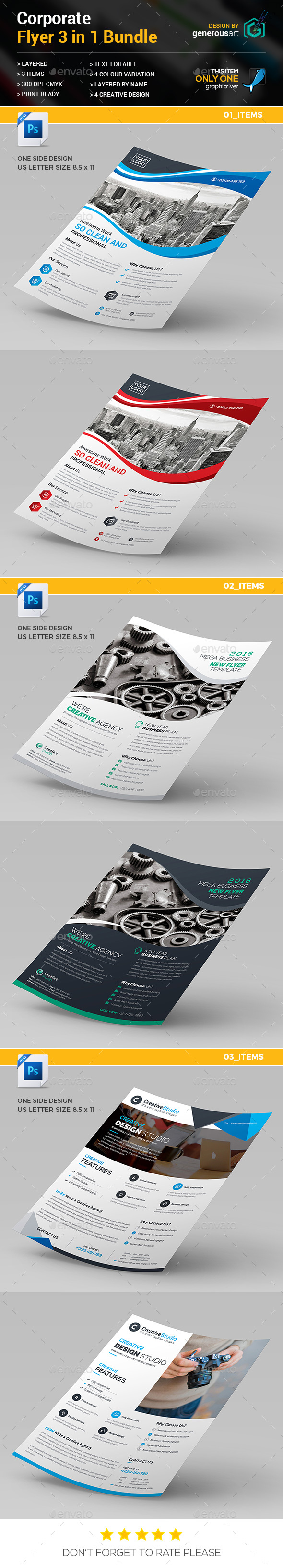 Flyer Bundle 3 in 1 - Corporate Flyers