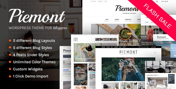 Piemont - Premium Responsive WordPress Blog Theme - Personal Blog / Magazine