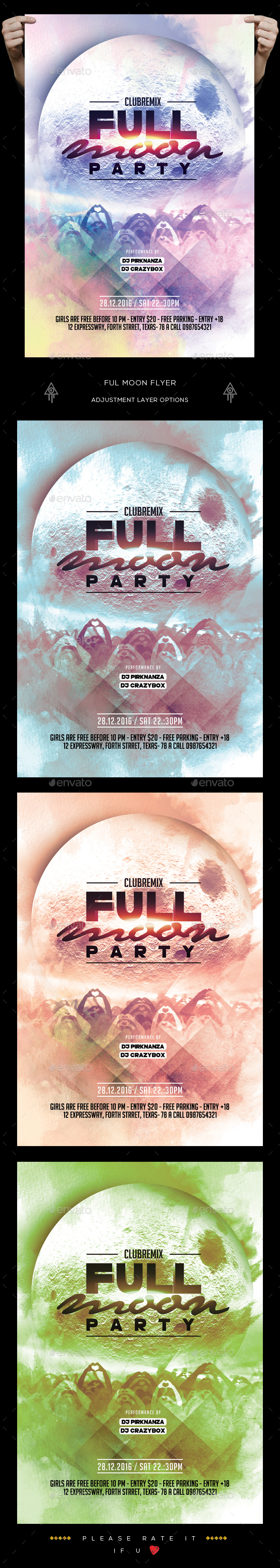 Full Moon Party Flyer - Clubs & Parties Events
