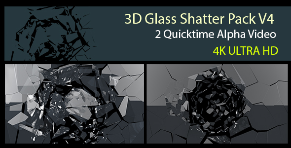 3D Glass Shatter Pack V4 - 4K