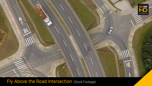 Fly Above a Road Intersection