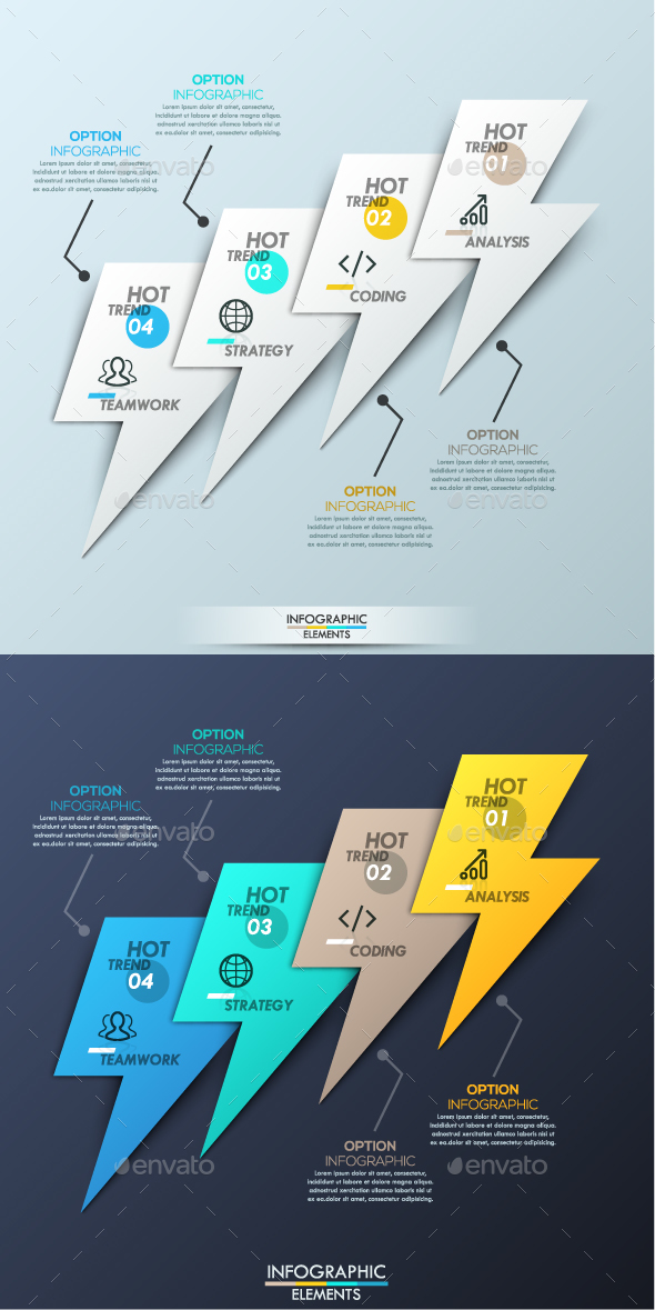 Modern Infographic Paper Lightning Template - Infographics