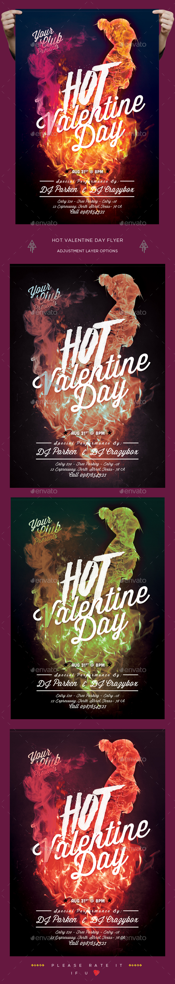 Hot Valentine Day Flyer - Clubs & Parties Events