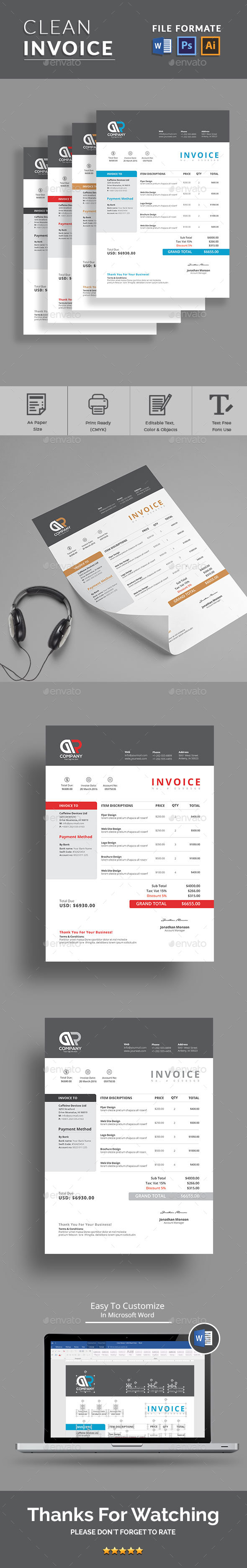Invoice - Proposals & Invoices Stationery