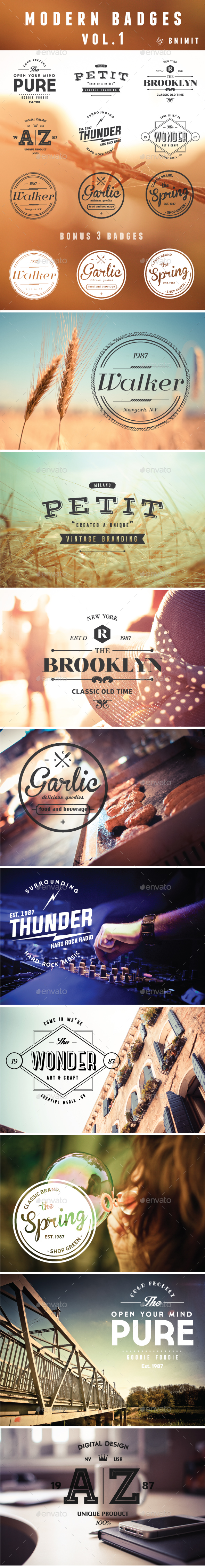 Modern Badges Vol.1 - Badges & Stickers Web Elements
