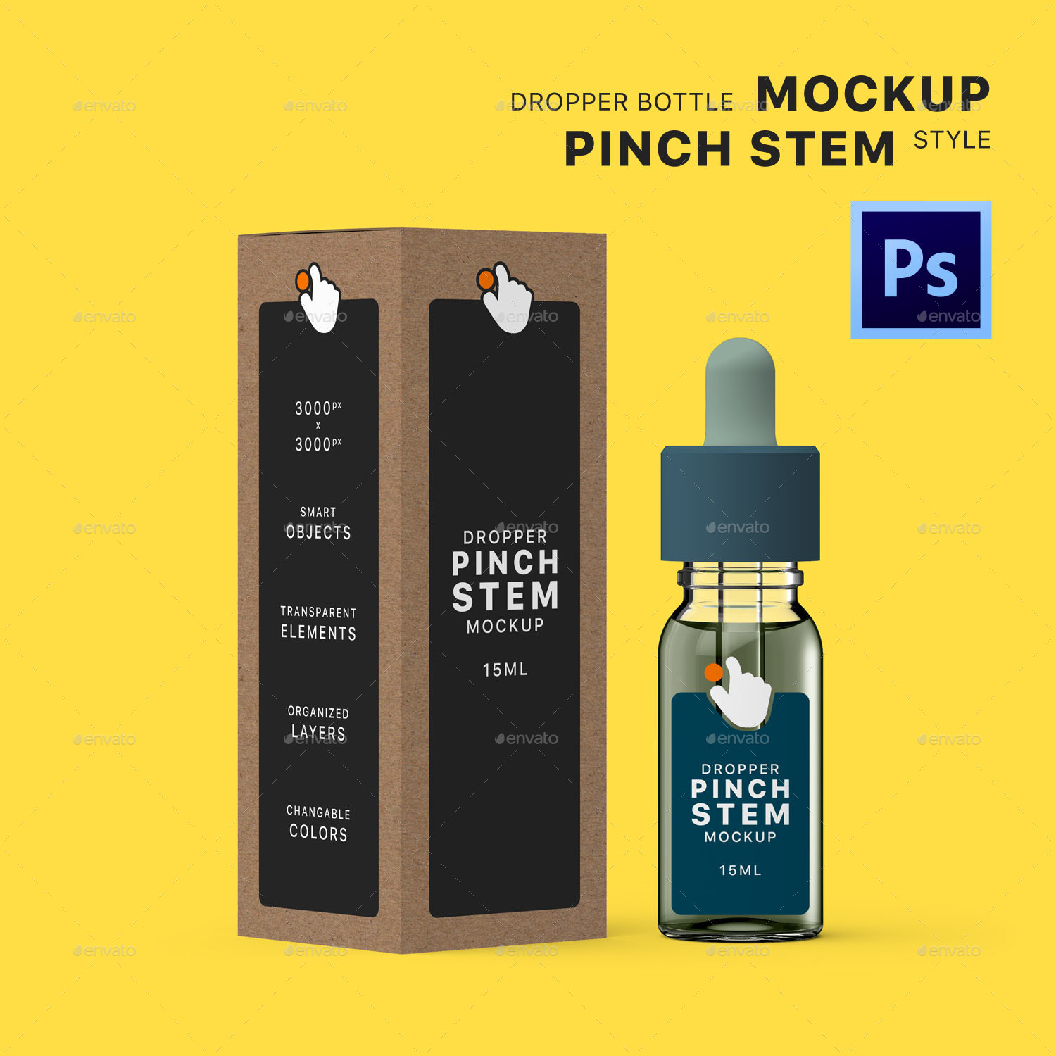 Download Dropper Bottle Mockup Pinch Stem by monoselecta | GraphicRiver