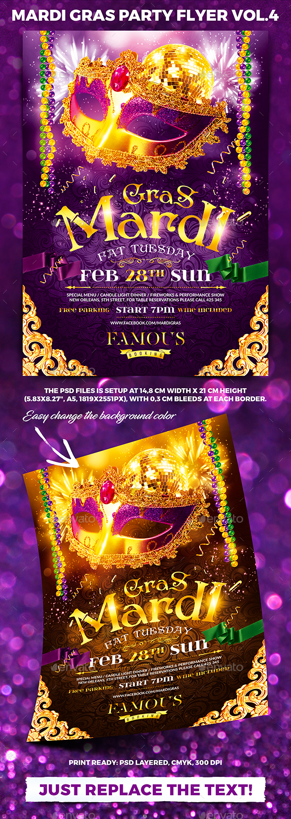 Mardi Gras Party Flyer vol.4 - Clubs & Parties Events