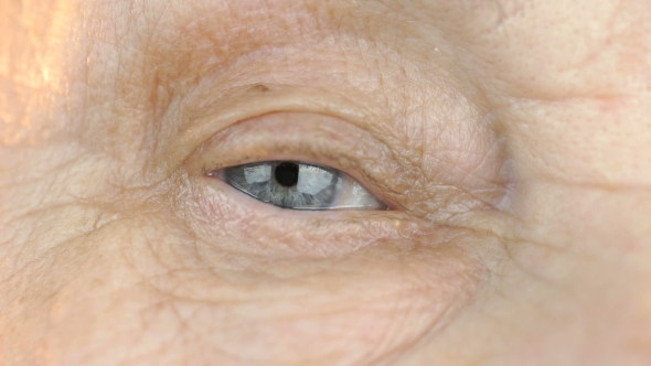 Blue Eye of Middle-aged Woman. alt